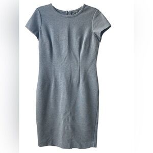 Ann Taylor Petite Sheath Dress Medium Petite Gray Career Work Dress Stretch